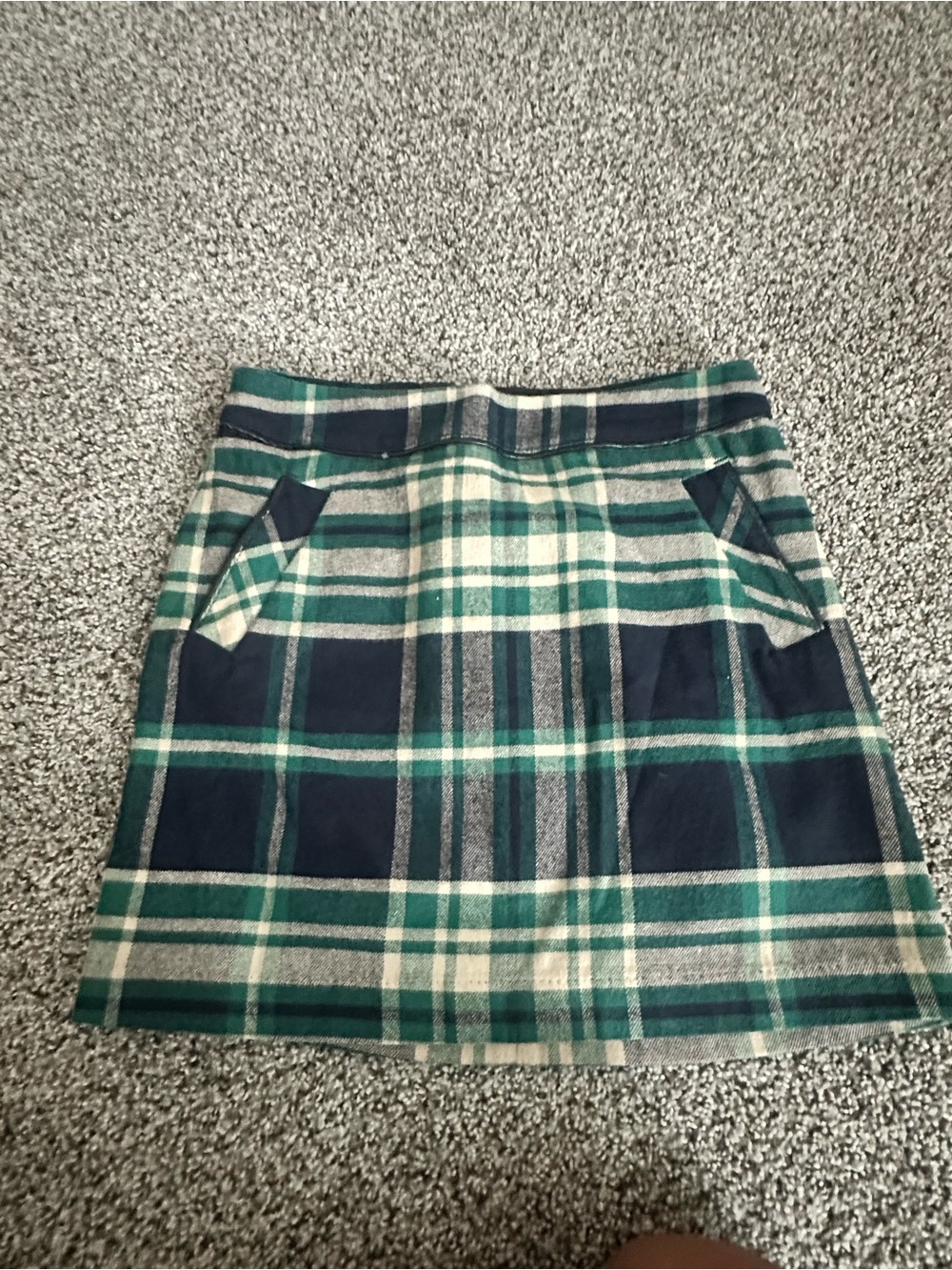 Tommy Hilfiger Green & Navy Plaid Midi Skirt
